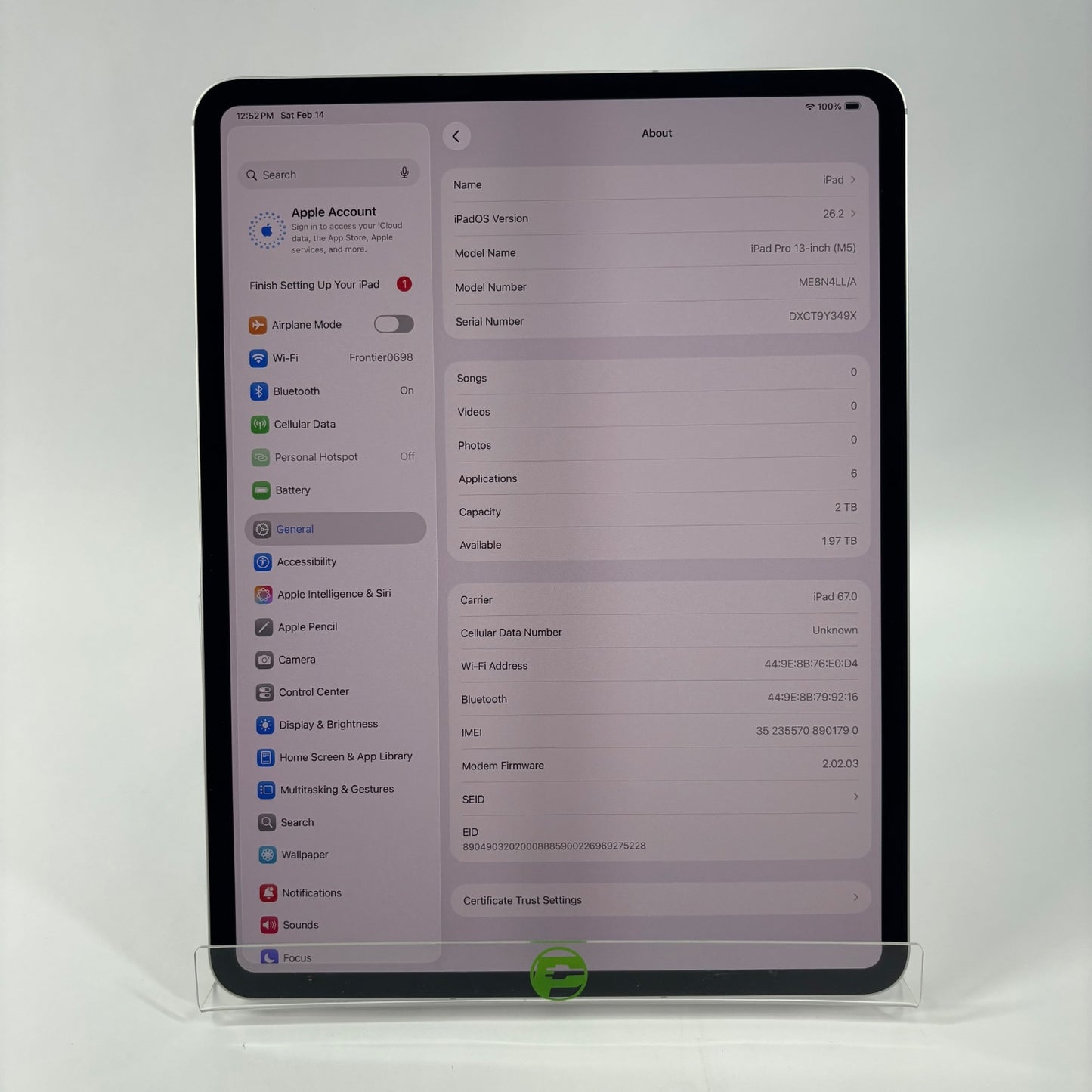 Factory Unlocked Apple iPad Pro 13" M5 2TB Silver ME8N4LL/A