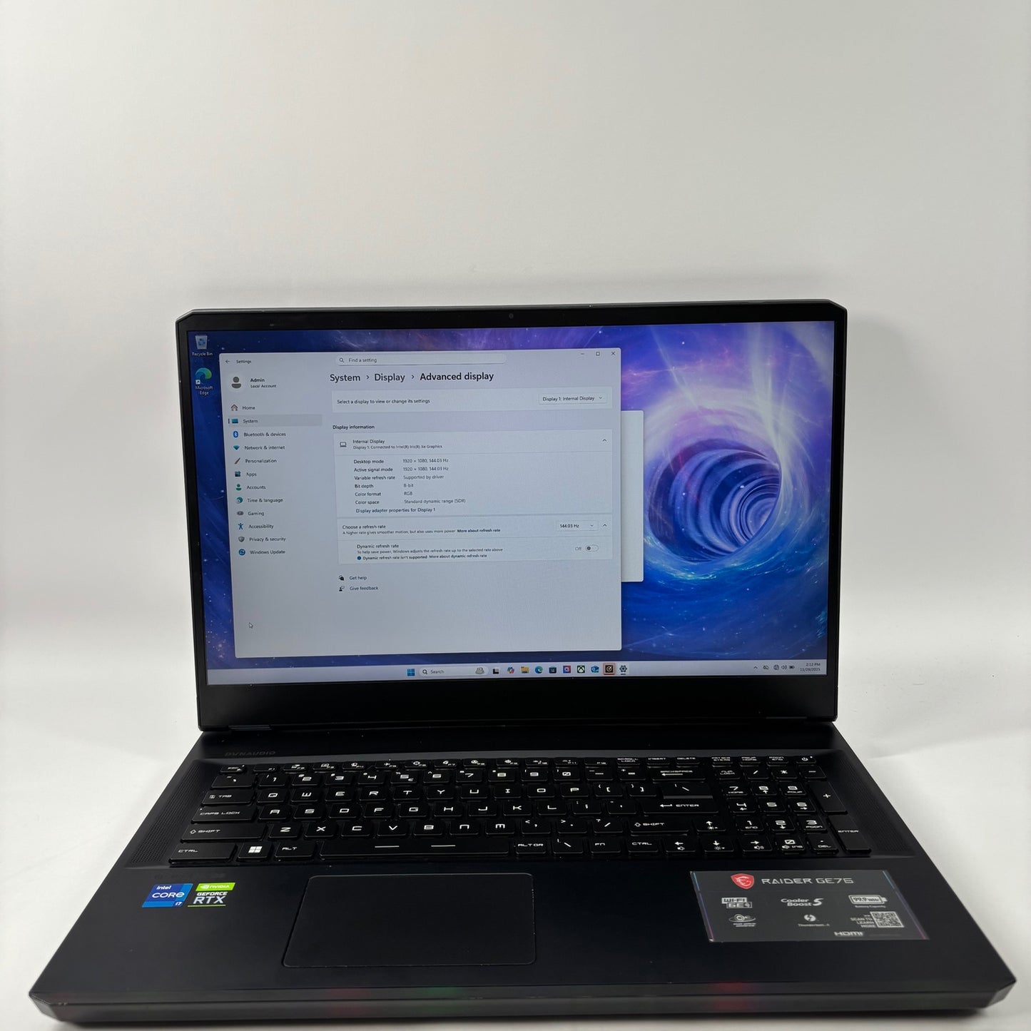 MSI Raider GE76 MS-17K4 17.3" i7-12700H 2.7GHz 16GB RAM 1TB SSD GeForce RTX 3060