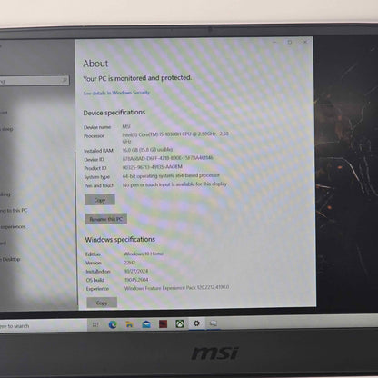 MSI Leopard GL65 GL65 15.6" i5-10300H 2.5GHz 16GB RAM 512GB HDD GeForce GTX 1650