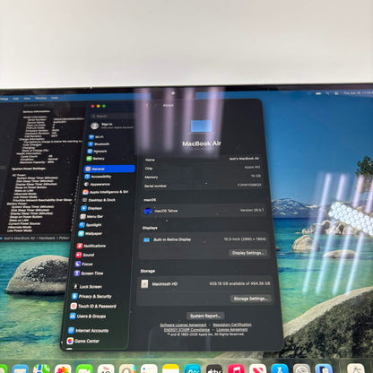 2024 Apple MacBook Air 15" M3 10C GPU 4.0GHz 16GB RAM 512GB SSD MXD43LL/A